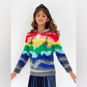 NWT Lola +The Boys Girls Shooting Star Rainbow Sweater Hoodie. Size 8.